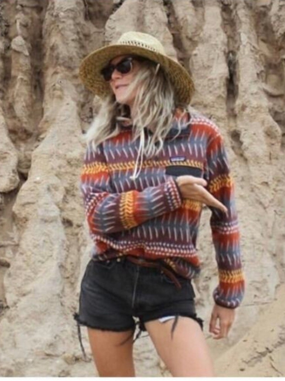 Patagonia Multicolor Geometric Crewneck Sweater Laughing Waters Rare Pattern